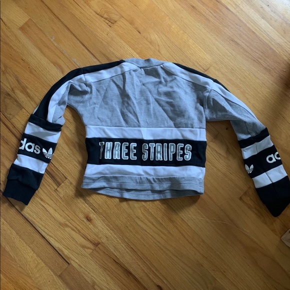 Adidas Three Stripes Cropped Pullover - Picture 2 of 4